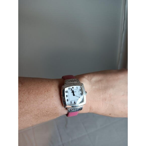 Vintage Brighton Orchard Pink Leather Band Analog Quartz - Picture 1 of 3